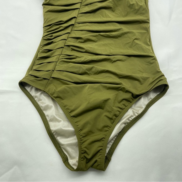 XS Victoria's Secret One Piece Halter Swimsuit Extra Small Olive Green - Picture 6 of 9